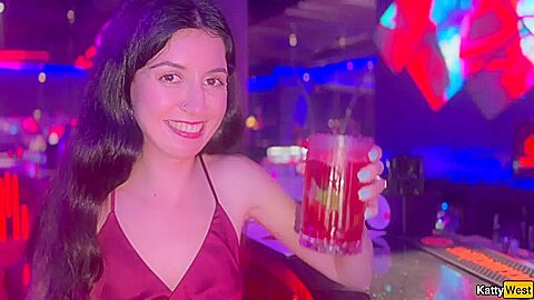 Straight from the dance floor to the toilet, sex with a stranger in a nightclub toilet, anal and cum swallowing with Katty West